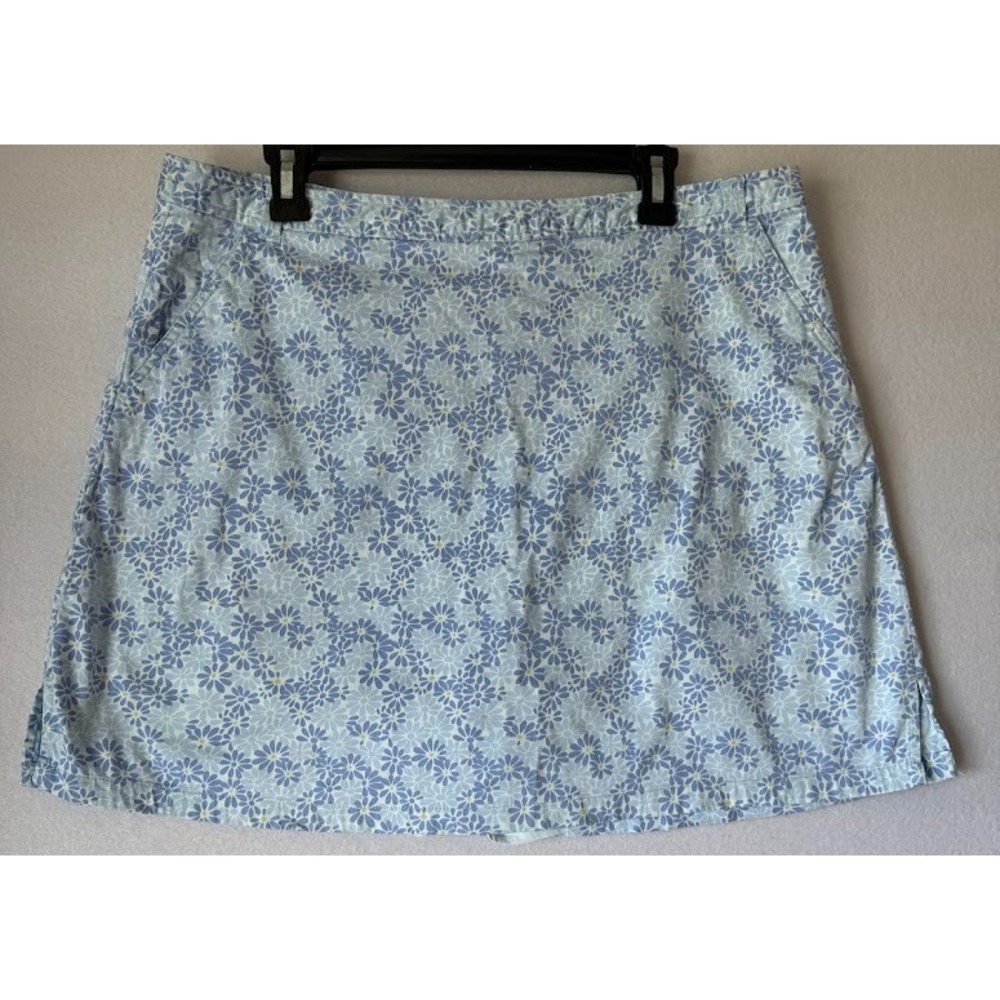 Classic Elements Skorts Women 16 Blue Floral Casual Lightweight Pockets Cotton